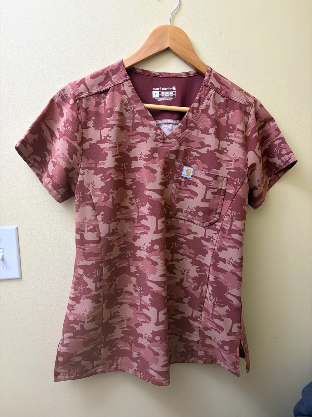 Women's Carhartt Camo V-Neck Scrub Top